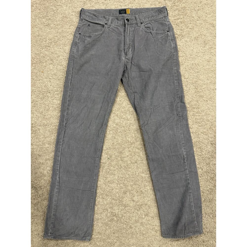 J. Crew Flex Chino Pants Slim Fit Straight Leg Corduroy Gray Mens Size 32x32